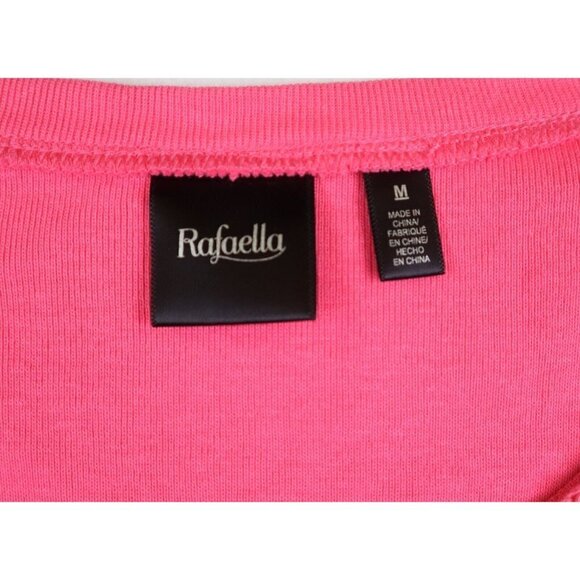 WOMEN'S PINK SHORT SLEEVE SHIRT - RAFAELLA - CHAIN NECK - KNIT - SIZE M - Picture 5 of 7